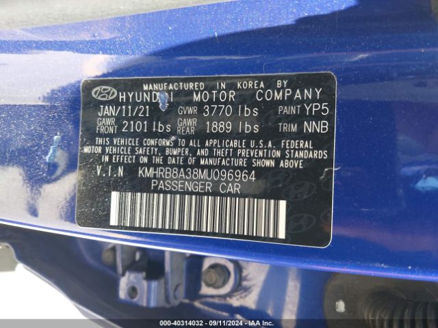 KMHRB8A38MU096964 Hyundai Venue Se