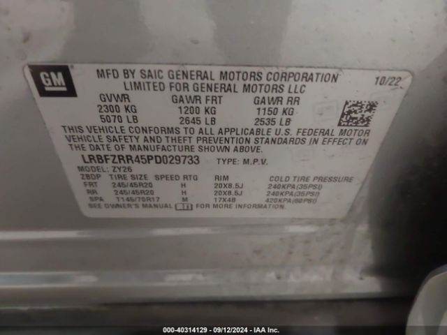 LRBFZRR45PD029733 Buick Envision Avenir Fwd