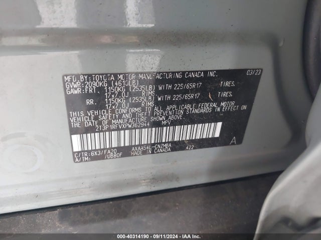Toyota Rav4 Xle 2023 2T3P1RFVXPW362944 Image 9
