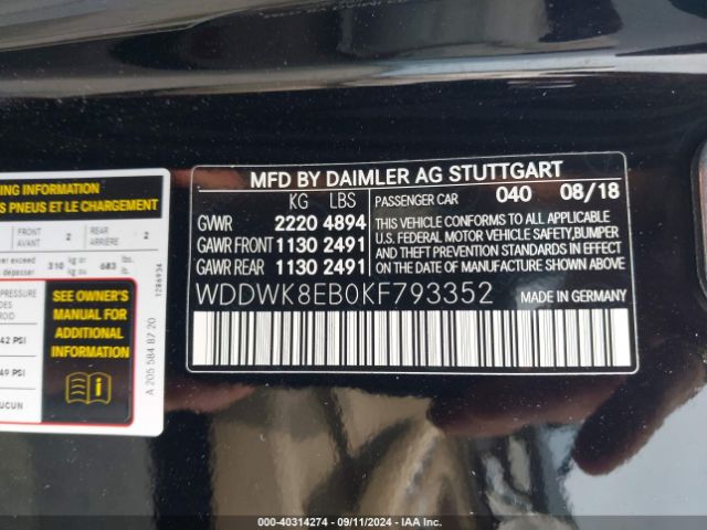 WDDWK8EB0KF793352 Mercedes-Benz C 300 4matic