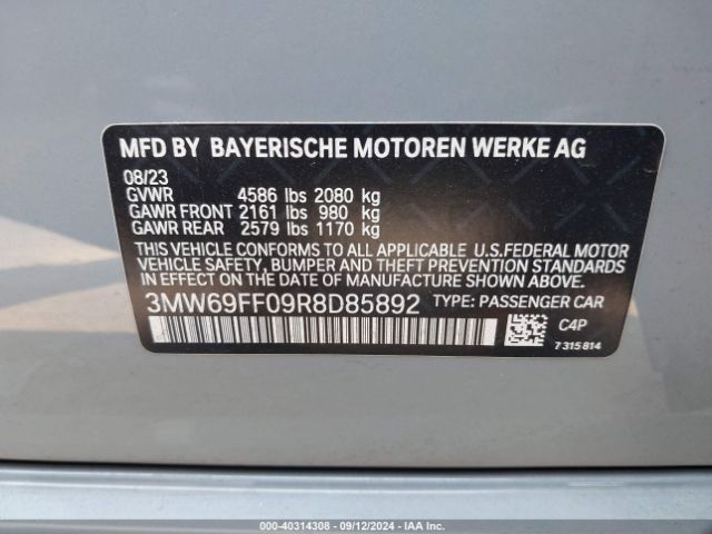 3MW69FF09R8D85892 BMW 3 Series 330i