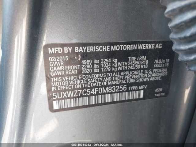 5UXWZ7C54F0M83256 BMW X3 Sdrive28i