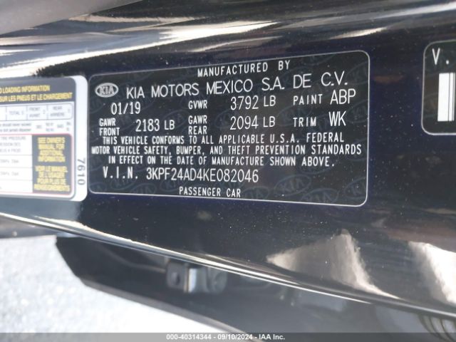 KIA Forte Lxs 2019 3KPF24AD4KE082046 Image 9