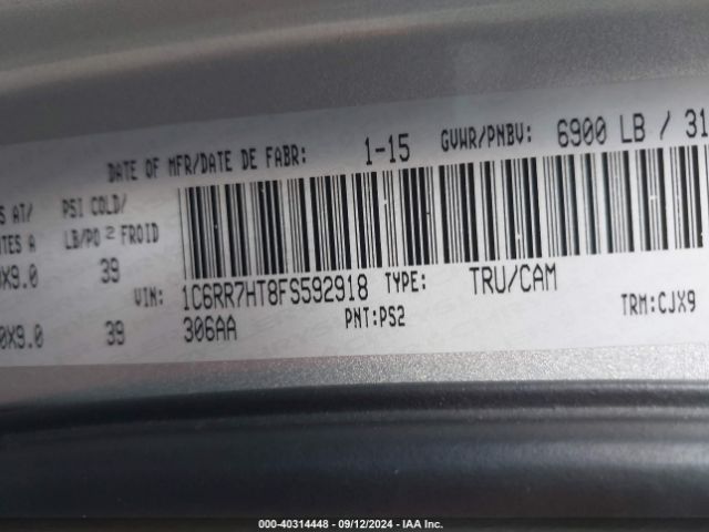 1C6RR7HT8FS592918 RAM 1500 Sport