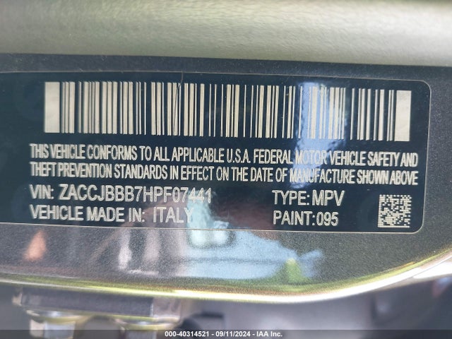 ZACCJBBB7HPF07441 Jeep Renegade Latitude 4x4