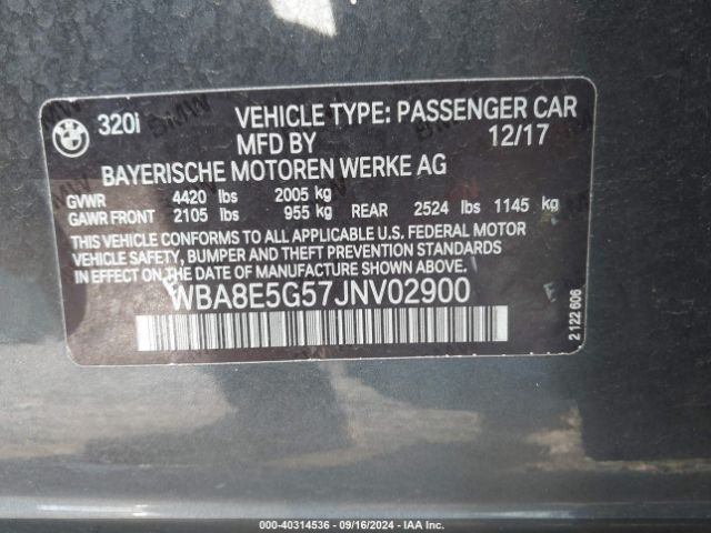 2018 BMW 320I WBA8E5G57JNV02900 Photo 8