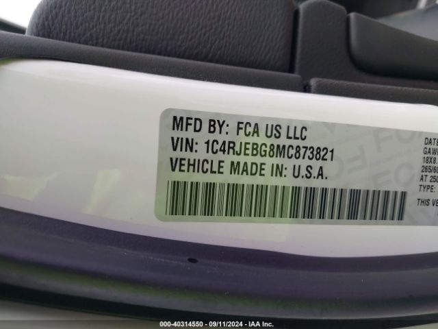 1C4RJEBG8MC873821 Jeep Grand Cherokee Limited 4x2
