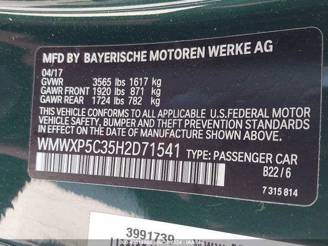 2017 MINI HARDTOP WMWXP5C35H2D71541 Photo 8