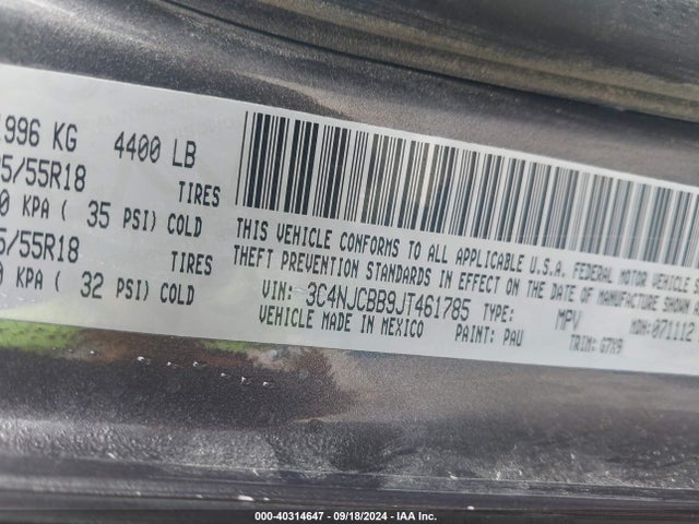 3C4NJCBB9JT461785 Jeep Compass Altitude Fwd