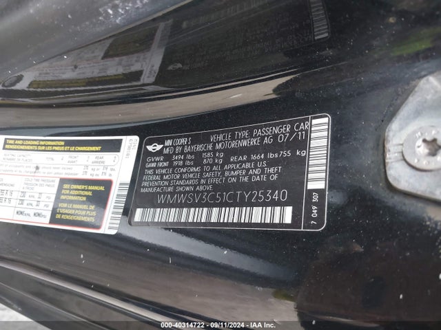 2012 MINI COOPER S WMWSV3C51CTY25340 Photo 8