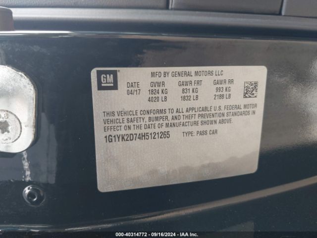2017 CHEVROLET CORVETTE 1G1YK2D74H5121265 Photo 8