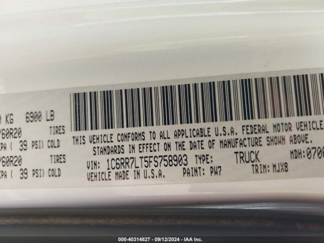 1C6RR7LT5FS758903 RAM 1500 Big Horn