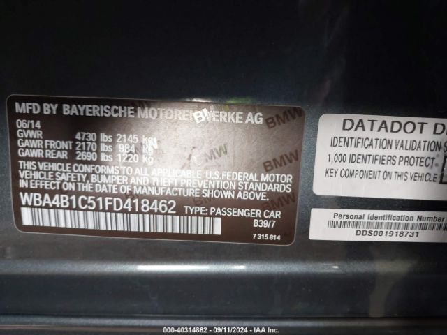 WBA4B1C51FD418462 BMW 435i Gran Coupe
