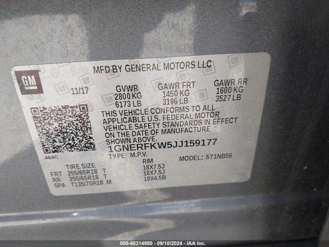 Chevrolet Traverse Ls 2018 1GNERFKW5JJ159177 Image 9
