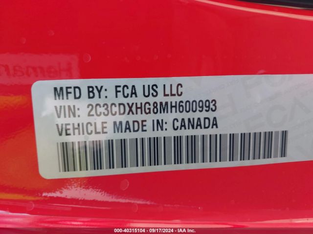 2021 DODGE CHARGER 2C3CDXHG8MH600993 Photo 8