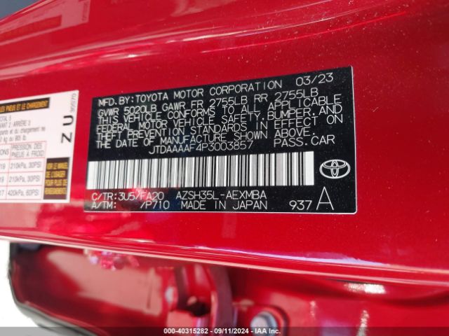JTDAAAAF4P3003857 Toyota Crown Xle