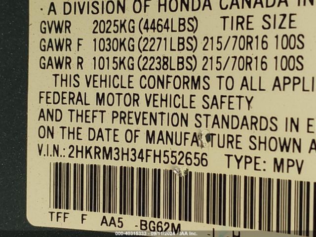 2HKRM3H34FH552656 Honda CR-V LX