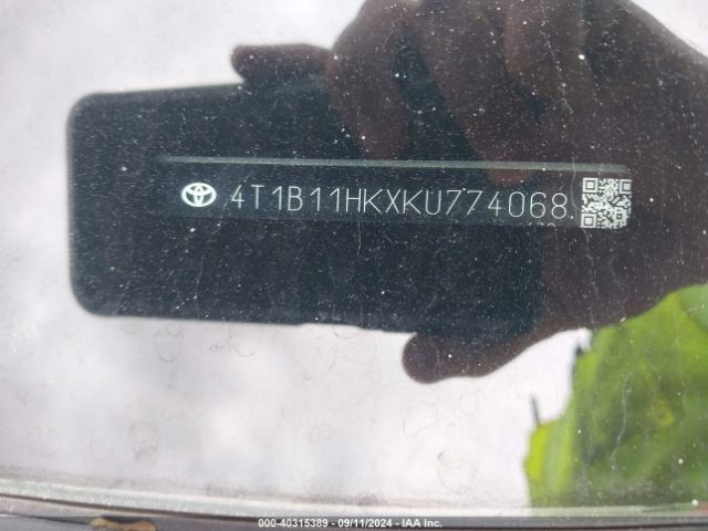 4T1B11HKXKU774068 Toyota CAMRY SE