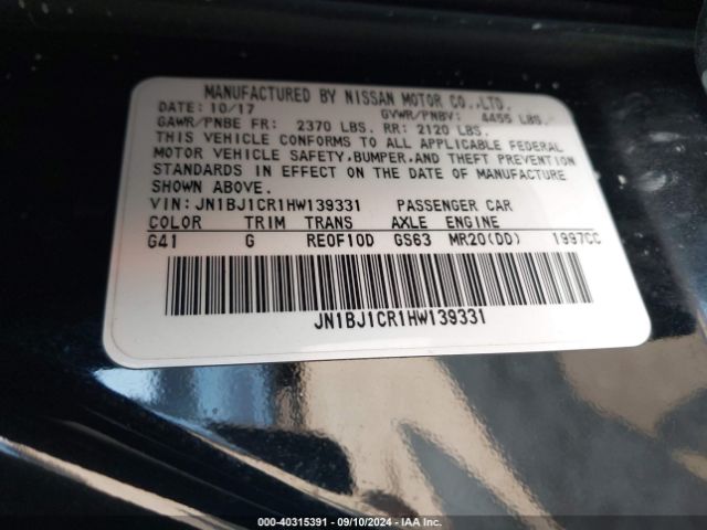 JN1BJ1CR1HW139331 Nissan Rogue Sport Sv