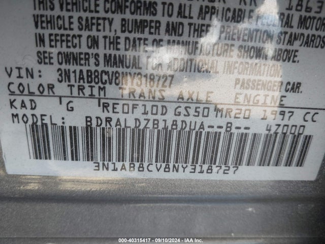 Nissan Sentra Sv Xtronic Cvt 2022 3N1AB8CV8NY318727 Image 9