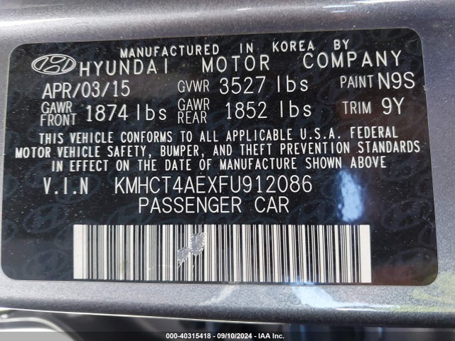 Hyundai Accent 2015 KMHCT4AEXFU912086 Image 21