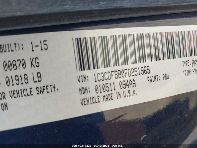 Dodge DART SXT 2015 1C3CDFBB0FD251965 Image 9