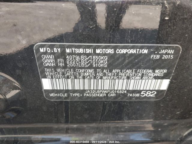 JA32U8FW4FU016824 Mitsubishi LANCER GT
