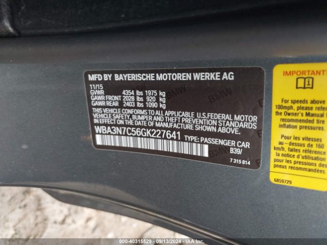 WBA3N7C56GK227641 BMW 428i