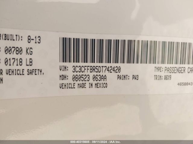 2013 FIAT 500 3C3CFFBR5DT742420 Photo 8
