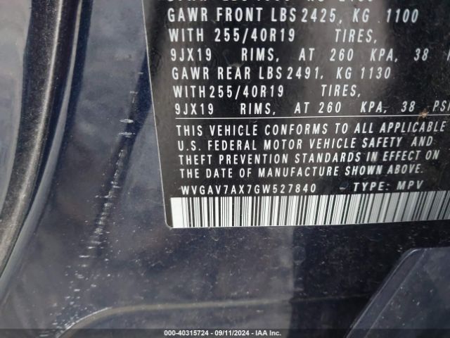 WVGAV7AX7GW527840 Volkswagen Tiguan R-line
