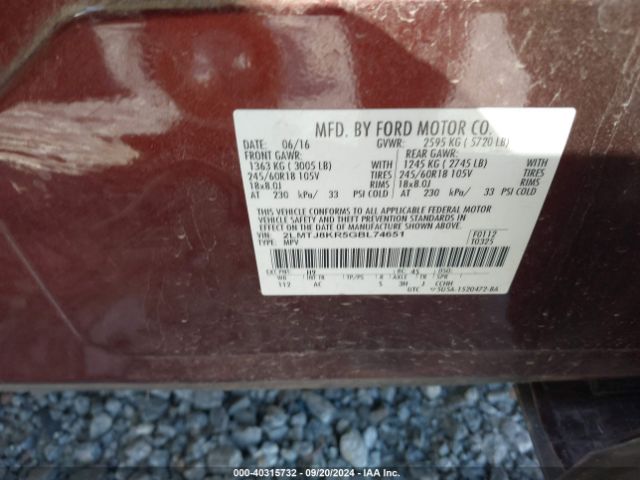 2LMTJ8KR5GBL74651 Lincoln Mkx Select