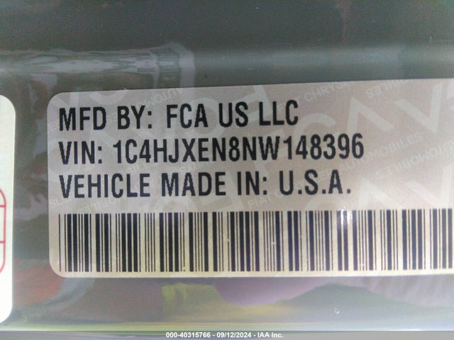 1C4HJXEN8NW148396 Jeep Wrangler Unlimited Sahara 4x4
