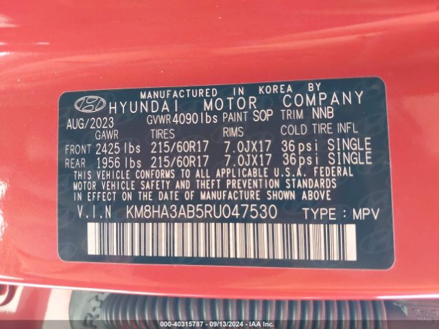 KM8HA3AB5RU047530 Hyundai Kona Se