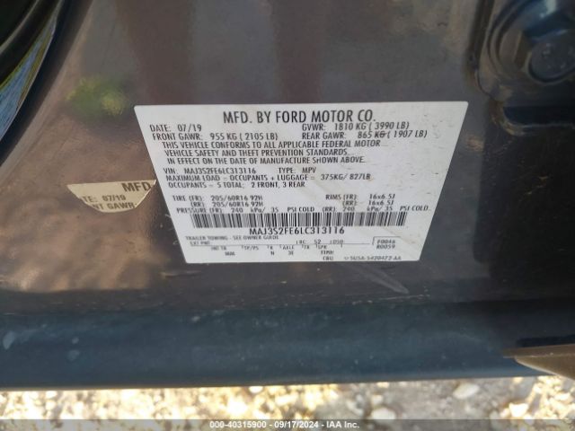 MAJ3S2FE6LC313116 Ford ECOSPORT S