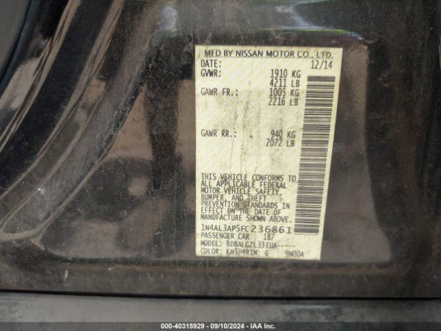 1N4AL3AP5FC236861 Nissan Altima