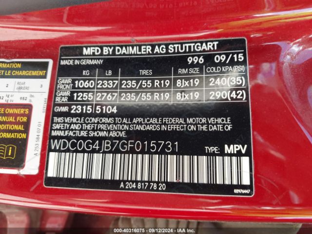WDC0G4JB7GF015731 Mercedes-Benz GLC 300