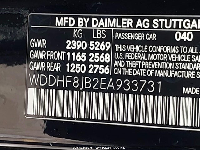 WDDHF8JB2EA933731 Mercedes-Benz E 350 4matic/e 350 Sport