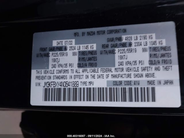JM3KFBXY4N0641889 Mazda Cx-5 2.5 Turbo Signature