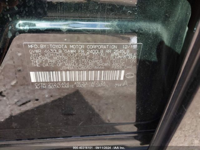 JTHBA1D26G5018666 Lexus IS 200T