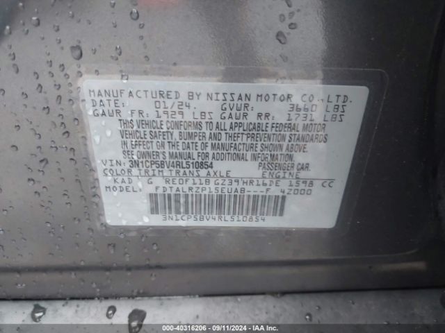 3N1CP5BV4RL510854 Nissan Kicks S Xtronic Cvt