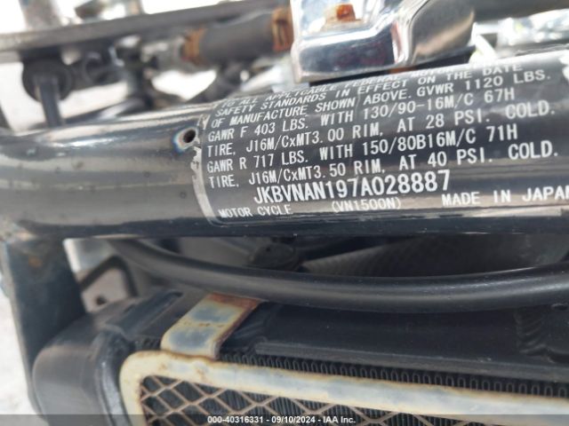 2007 KAWASAKI VN1500 JKBVNAN197A028887 Photo 9