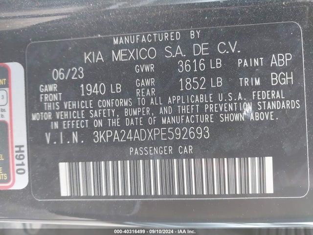 KIA RIO S 2023 3KPA24ADXPE592693 Image 9