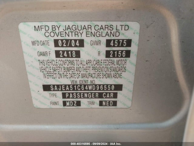 2004 JAGUAR X-TYPE SAJEA51C64WD96550 Photo 8