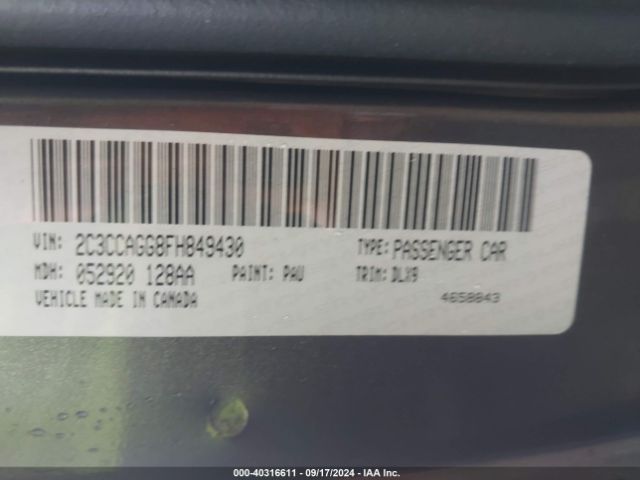2C3CCAGG8FH849430 Chrysler 300 300s