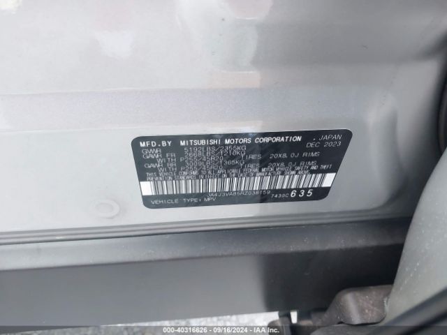 JA4J3VA85RZ038159 Mitsubishi Outlander Se 2.5 2wd/se Black Edition S-awc/se Black Edition W/pano Roof