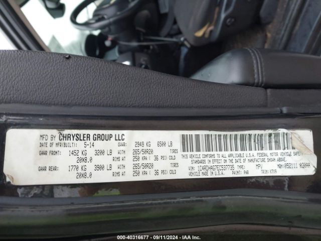 1C4RDHAG7EC537735 Dodge Durango Sxt