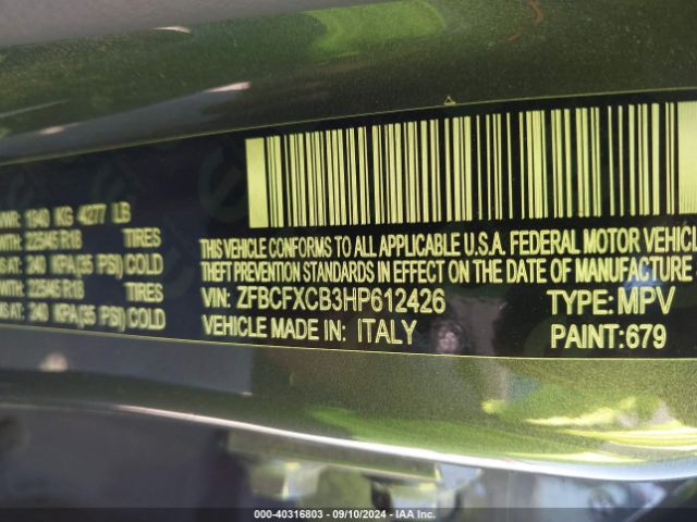 ZFBCFXCB3HP612426 Fiat 500x Urbana Fwd