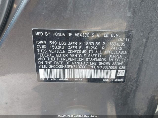 3HGGK5H85FM710700 Honda Fit Ex/ex-l