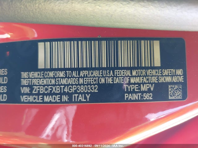 ZFBCFXBT4GP380332 Fiat 500x Easy