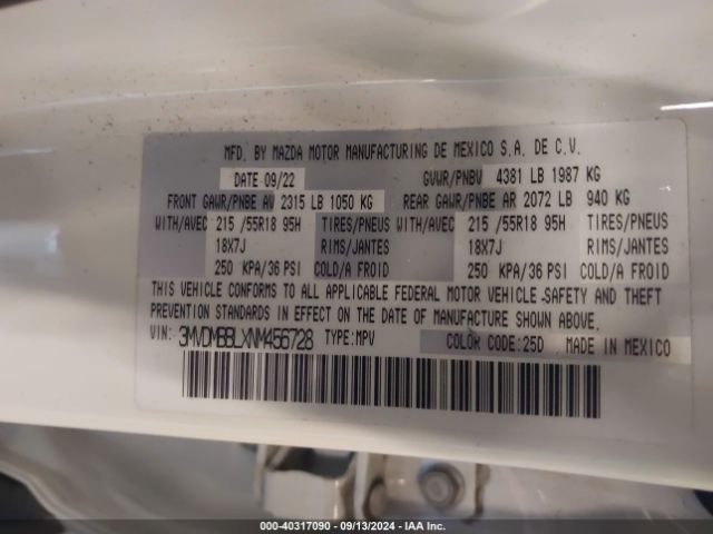 3MVDMBBLXNM456728 Mazda Cx-30 Select
